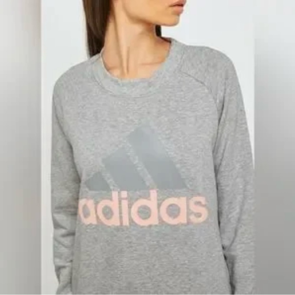Women’s gray & pink Adidas sweatshirt, medium